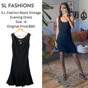 S.L.Fashion Black Vintage Evening Dress